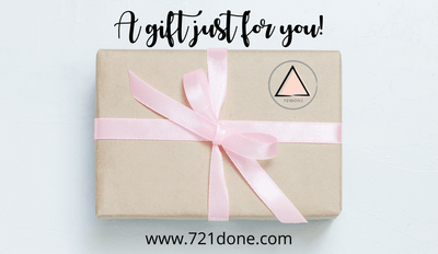 Gift Card purchase shows box wrapped with pink bow and text reads a gift just for you