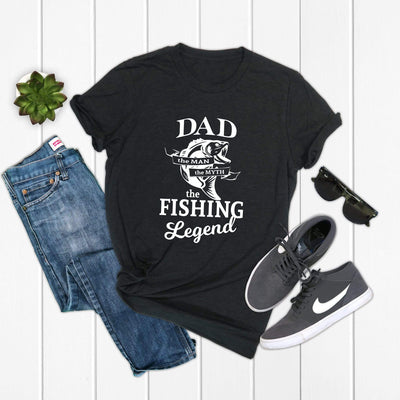 dad fishing legend black tee