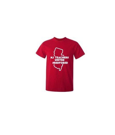 NJ teachers united red for ed custom state t shirt unisex red tee