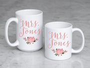 Mrs. Coffee Mug with last name - Teacher Gifts - Bridal shower gift