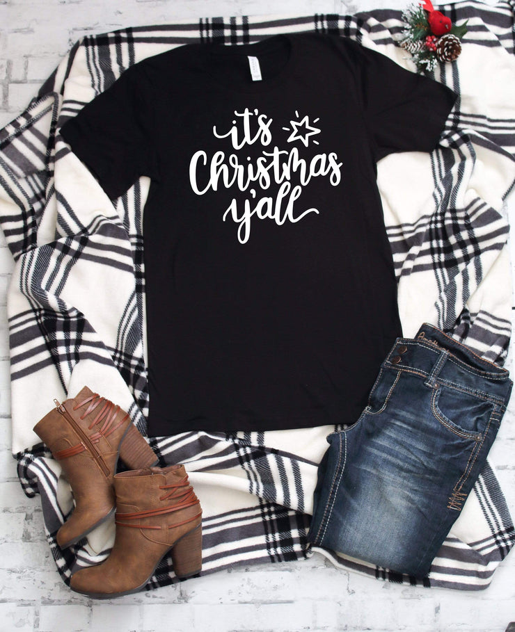 It's christmas y'all - Christmas tshirts for women - Holiday apparel for women - Womens christmas tees - - 721 Done