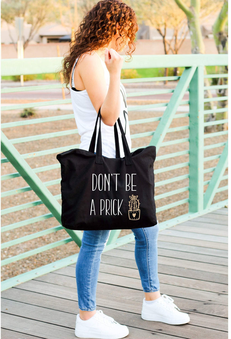 Don't be a prick cactus tote bag - Large tote bag for women - Funny totes for her - Bags under 20 - 721 Done