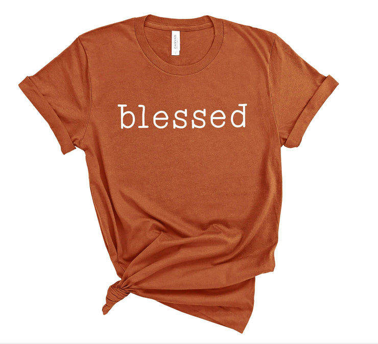 Blessed - Fall tshirt for women - Minimalist style for her - Thanksgiving tee for ladies - Burnt orange tee - fall shirt - Women graphic tee - 721 Done