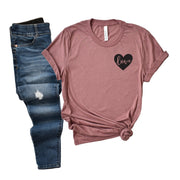 Love heart pocket t shirt for women Valentines Day
