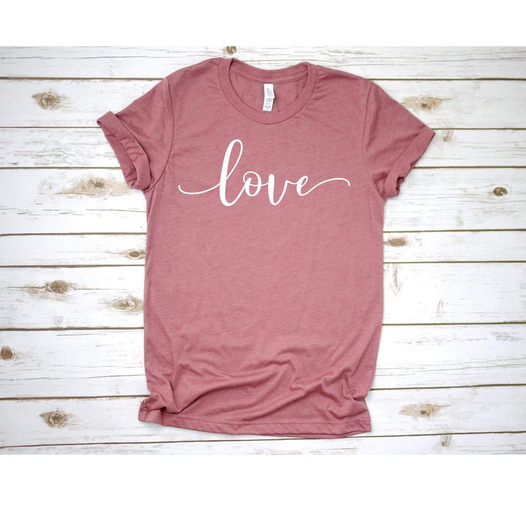 Love comfy boutique t-shirt for women in mauve or peach | 721 done - 721 Done