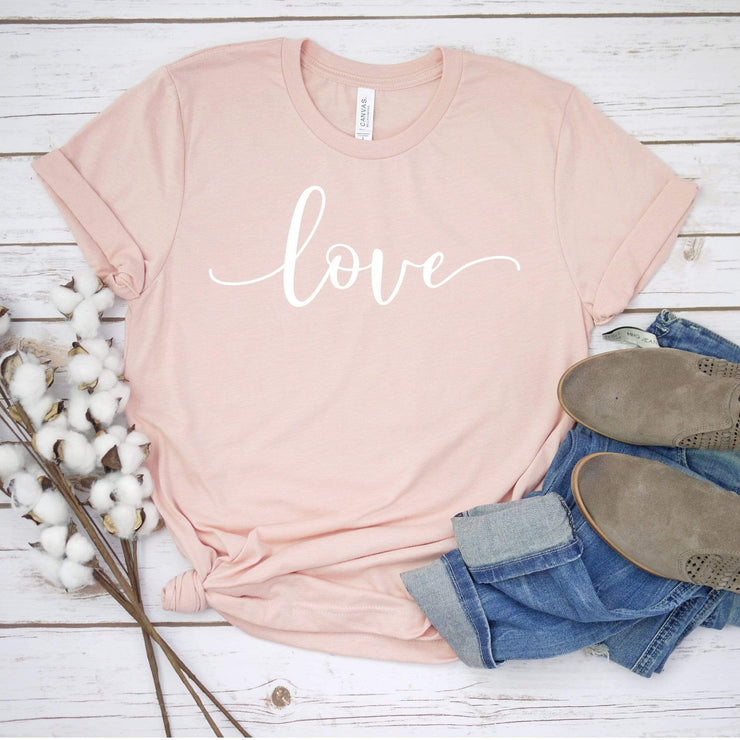 Love comfy boutique t-shirt for women in mauve or peach | 721 done - 721 Done